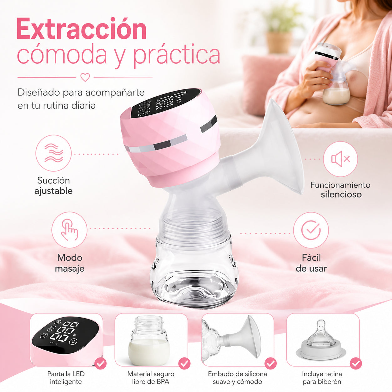 🩷EXTRACTOR PORTÁTIL DE LACTANCIA🍼 - IDEAL PARA MAMÁ🤱