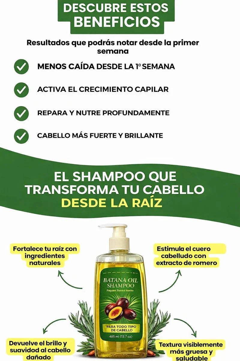 🔥 OFERTA HOY — SHAMPOO + ACEITE DE BATANA EN 1 SOLO TRATAMIENTO 💆‍♀️✨