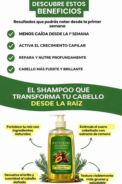 🔥 OFERTA HOY — SHAMPOO + ACEITE DE BATANA EN 1 SOLO TRATAMIENTO 💆‍♀️✨