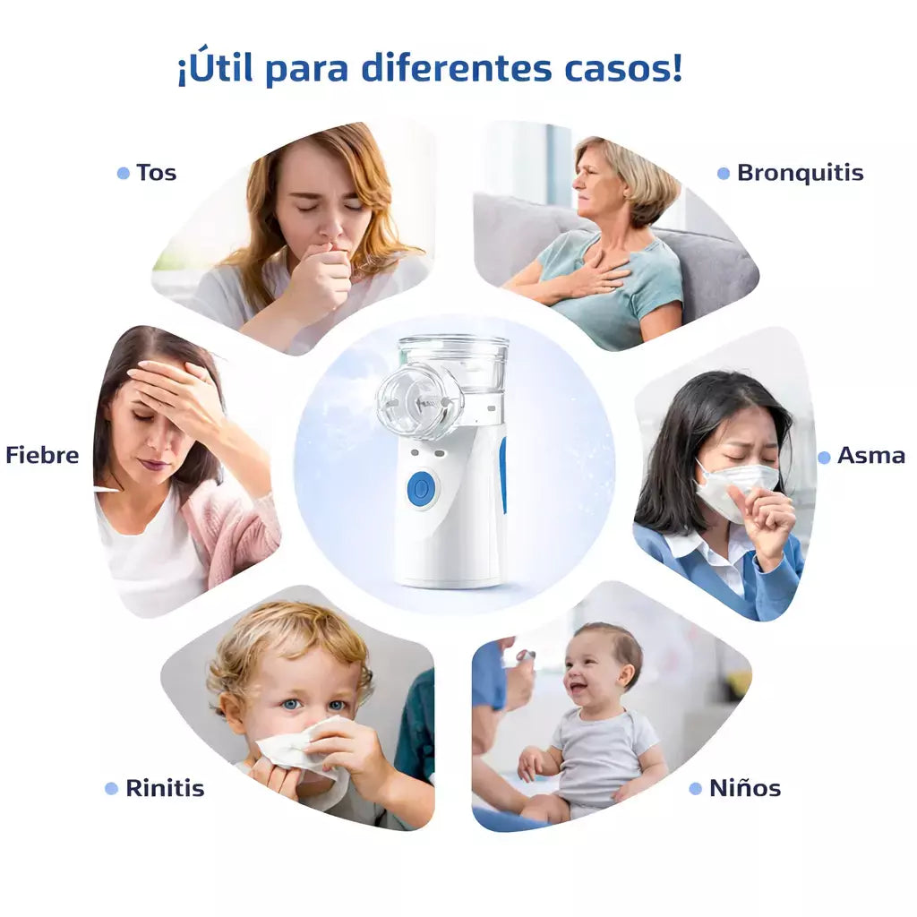 💙 NEBULIZADOR PORTÁTIL FAMILIAR 3 EN 1🌿  -  para usar en casa o de viaje