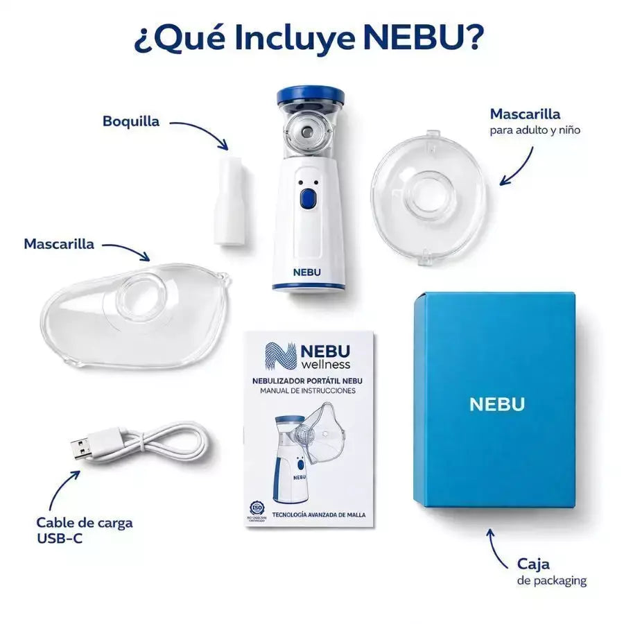 💙 NEBULIZADOR PORTÁTIL FAMILIAR 3 EN 1🌿  -  para usar en casa o de viaje